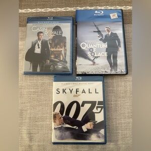 Daniel Craig 3 DVD’s Casino Royal, Sky Fall, Quantum of Solace Blu Ray 2 NIP